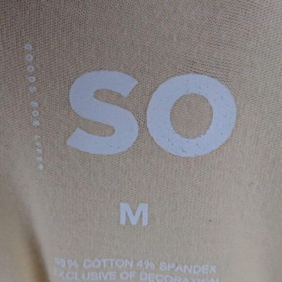 SO YELLOW SHORT V NECK MOCK WRAP CROPPED TOP SIZE MEDIUM - Picture 2 of 6